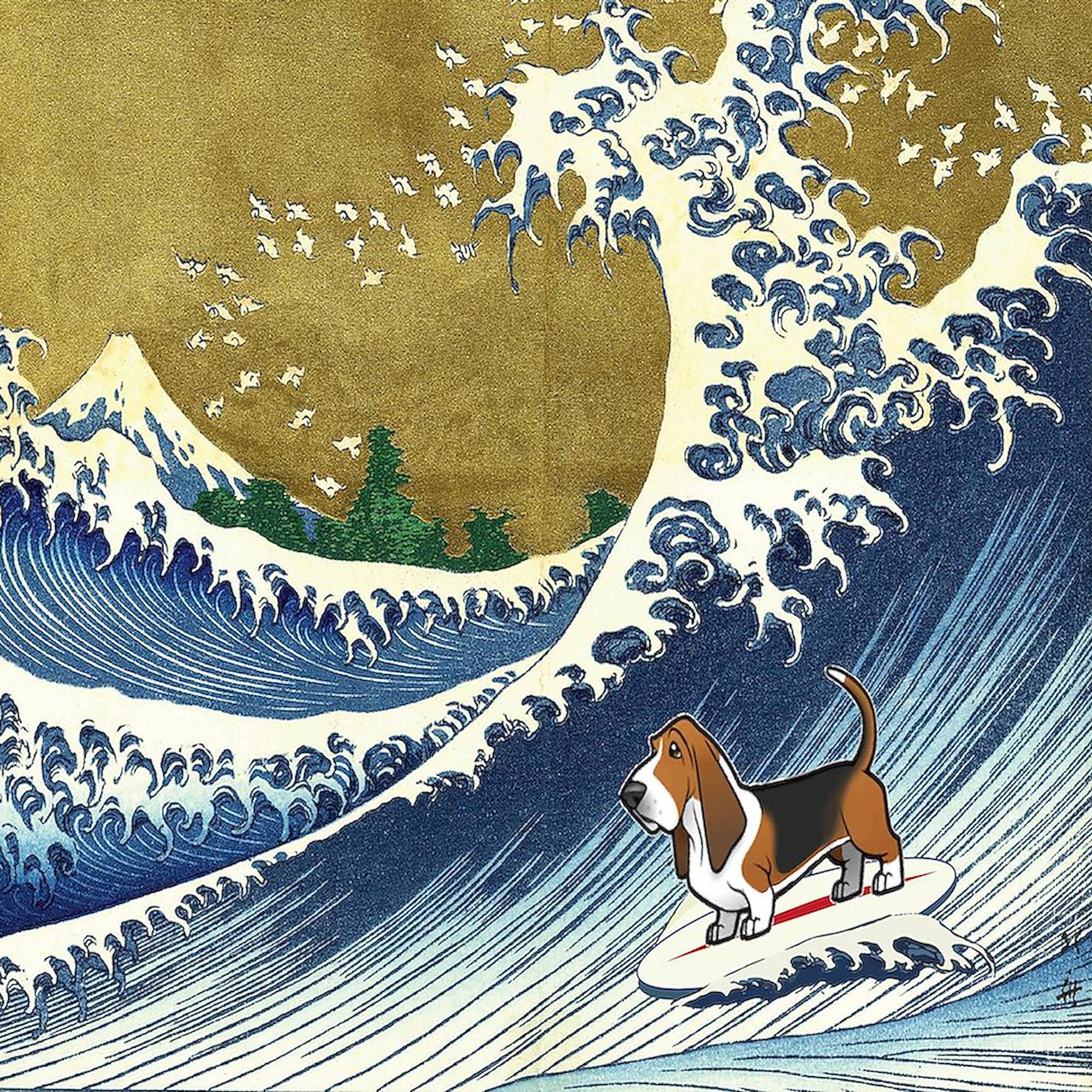 CafePress Basset Hound Surfing 4