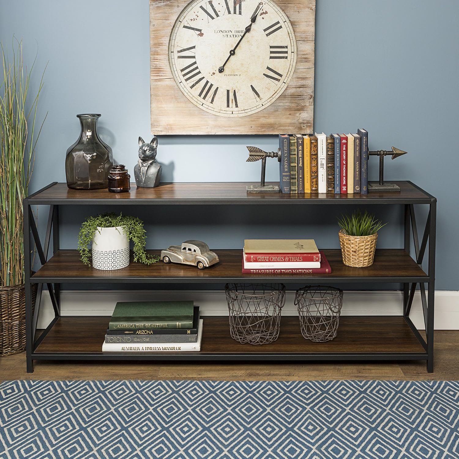 Home Accent Furnishings 60 Inch Wide XFrame Metal Media