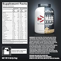 Vista 6 de Dymatize Super Mass Gainer Polvo de Proteína, Vainilla Gourmet, 52g de Proteína, 1g de Creatina, 1280 Calorías, 10.7g de BCAA, 245g