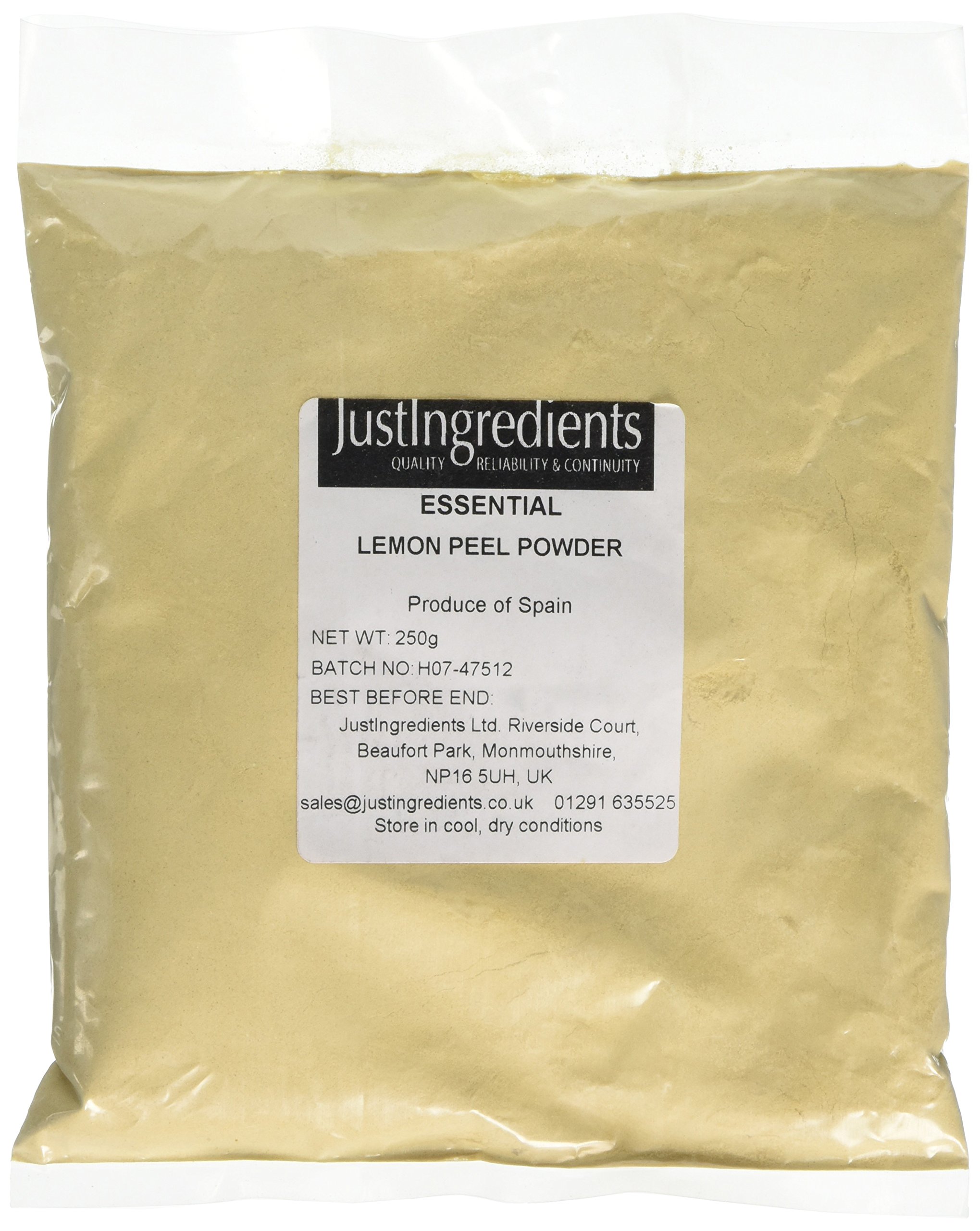 JustIngredients Essentials Lemon Peel Powder 250 g, Pack of 3