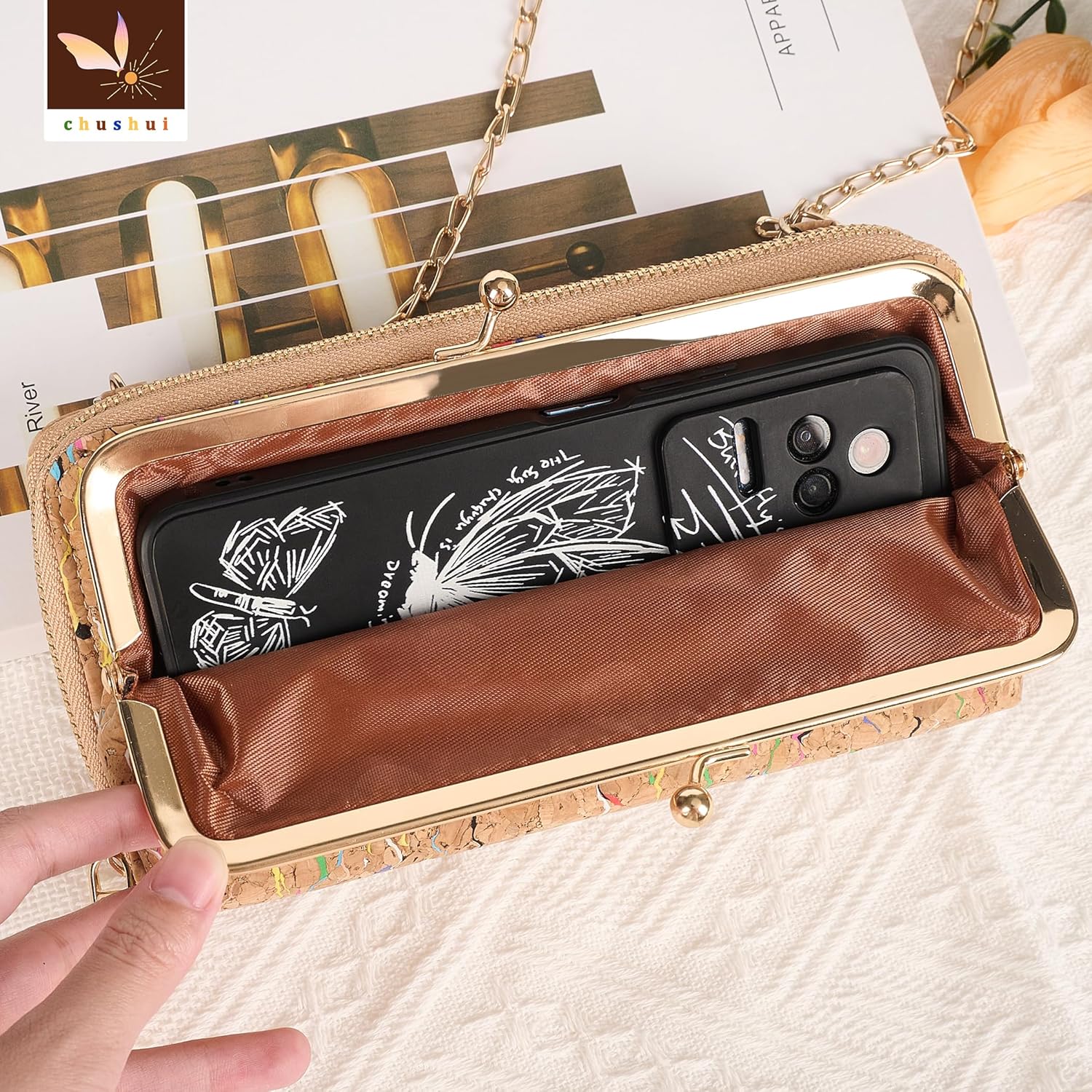 chushui Cell Phone Purse,Small Crossbody Bag for Women,Cute Leather Handbag with Adjustable Strap for Travel Work Daily
