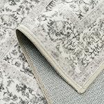 PureCozy 8x10 Washable Area Rug Black Vintage Distressed Large Rug for Living Room Non Slip Low Pile Traditional Indoor Carpet Soft Thin Retro Floor Cover for Bedroom Dining Room Office Nursery