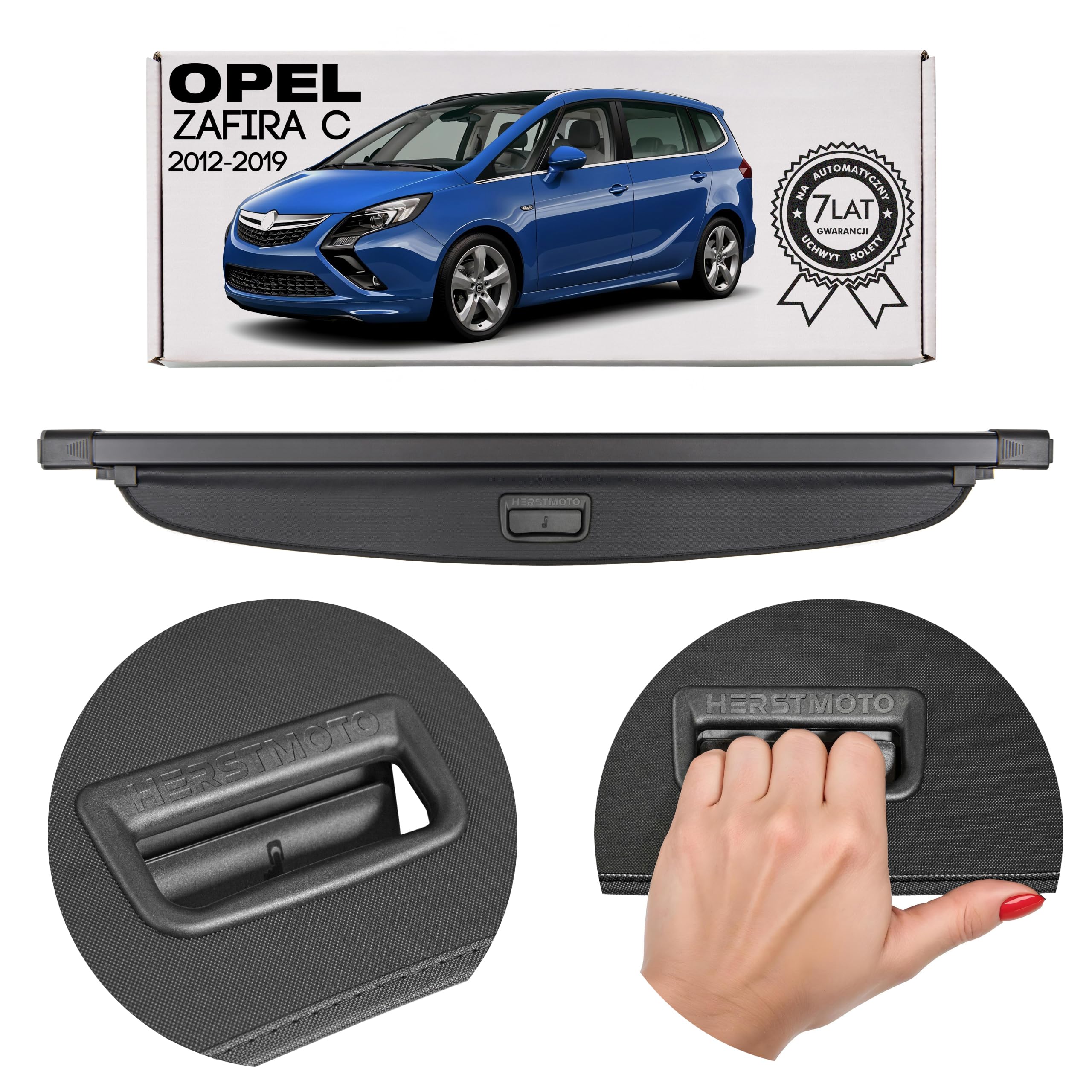 Kofferraumabdeckung Laderaumabdeckung mit Halterungen – Kofferraum Rollo Gepäckraumabdeckung passend für OPEL Zafira C III 5 OS / 7 OS Tourer 2012-2019 20893078