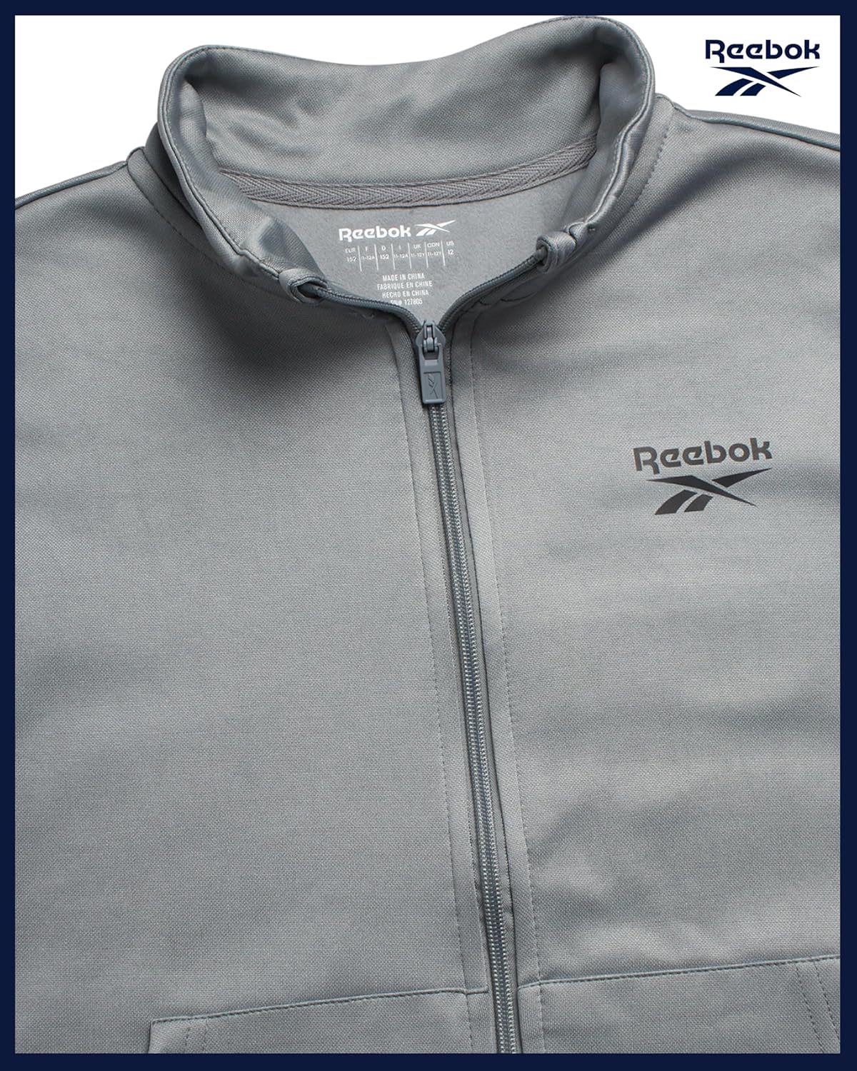 Reebok Boys Tracksuit Set - 2 Piece Athletic Tricot Joggers Set with Fleece Lined Zip Up Jacket and Active Boys Sweatpants - Image 4