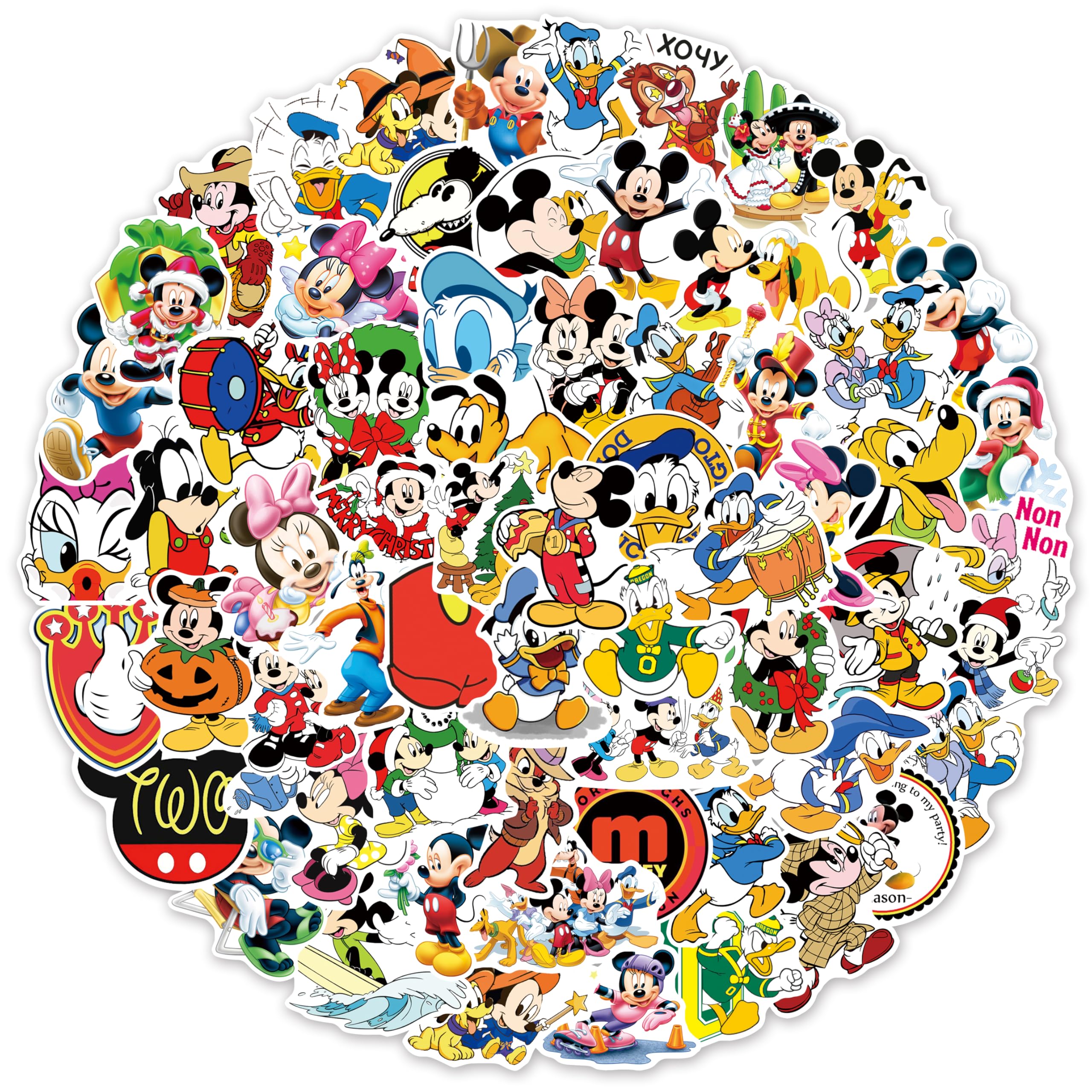 100pcs Mickey&Donald Kids Sticker, Cute Disney Cartoon Waterproof Vinyl  Decal for Teen Kids Girl Water Bottle Laptop Phone Skateboard Guitar  Notebook