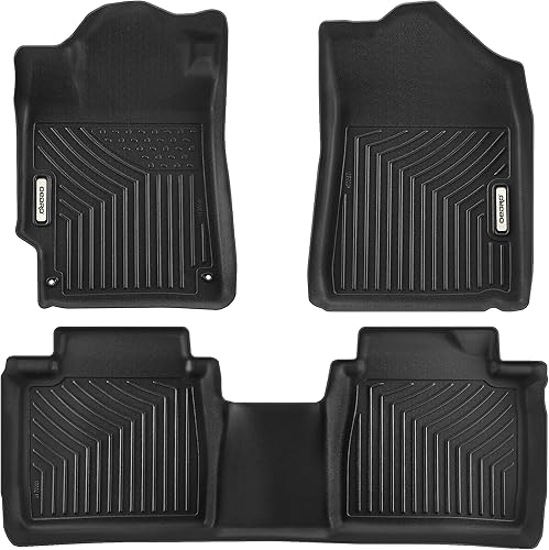 OEDRO Alfombrillas de suelo aptas para Toyota Camry 2011-2007, juego de revestimientos de suelo delantero y de segunda fila, TPE protección para