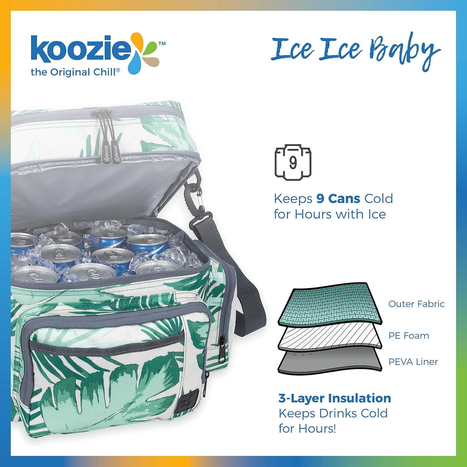 KOOZIE Dual Compartment Cooler Lunch Bag for Women - Large Double Decker Insulated Lunch Box with Removable Shoulder Strap - Resuable Lunch Tote for Work, Travel, Beach, Picnic