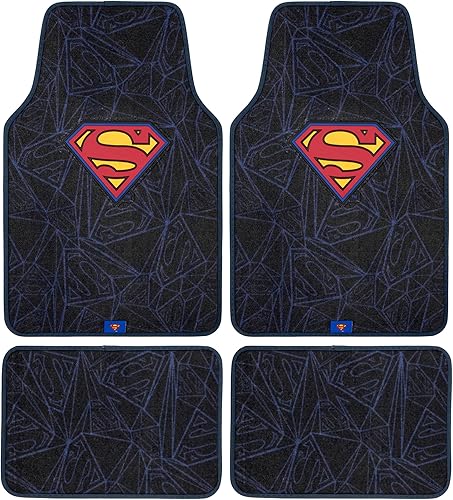 Superman - Tapetes para automóvil, diseño de DC Comics, para automóvil, camión, SUV, cómodo, parte trasera de punta antideslizante, impresión disponible en Yaxa Venezuela