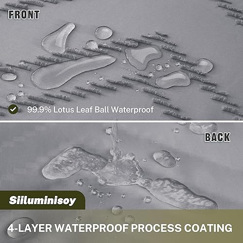 Miniatura 5 de Cortina de ducha extra larga de estilo bohemio gris con borla, tela tejida de 84 pulgadas, cortina de ducha copetuda, rayas cheurón, 72 x 84