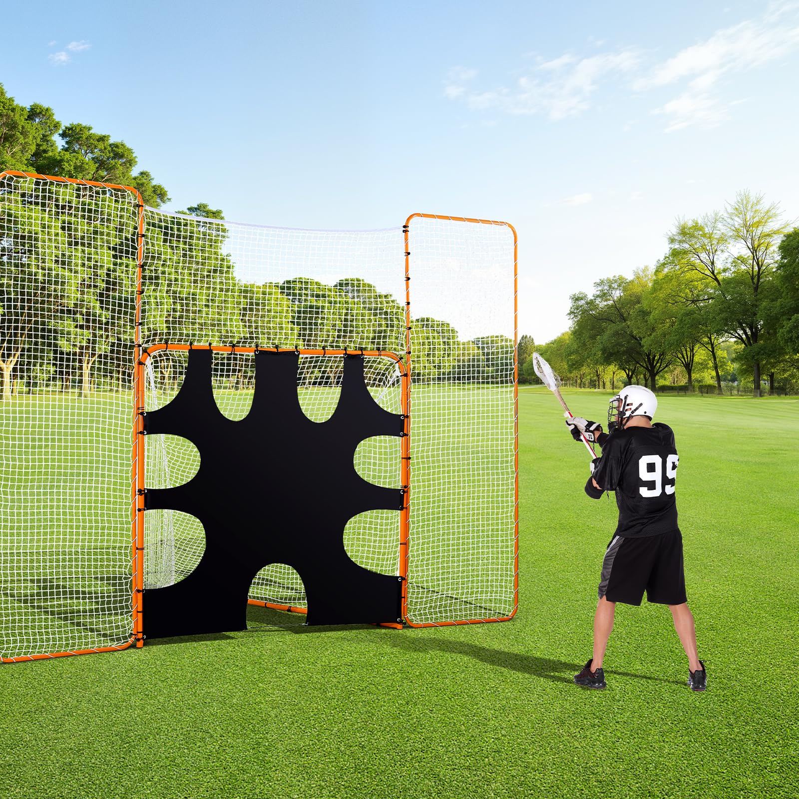 VEVOR Portería portátil de Lacrosse - Juego Completo de Accesorios de Entrenamiento con Cobertura extendida para jóvenes y Adultos