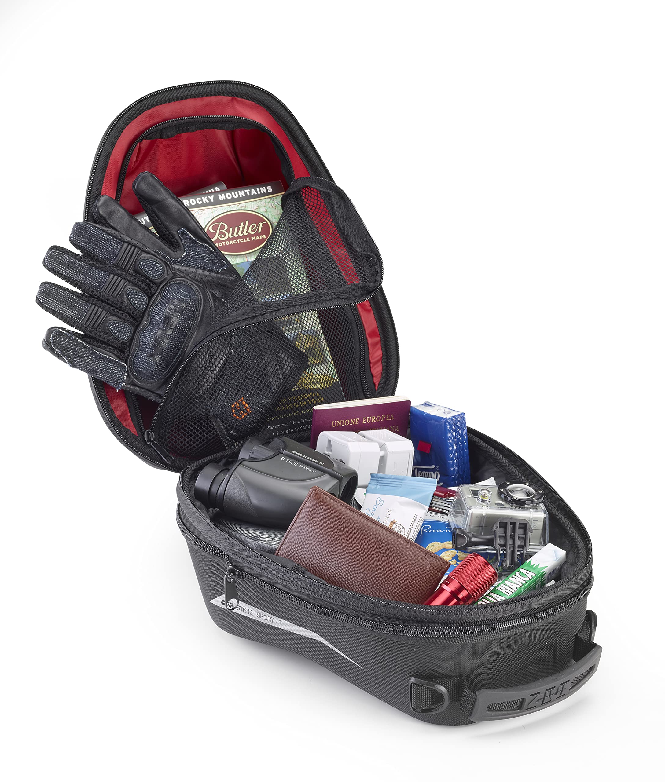 GIVI Borsello da Serbatoio ST612+ Plus Termoformato Espandibile con Porta Smartphone Da 12 a 15 Litri Nero