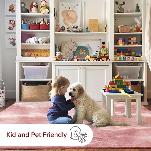 Miniatura 6 de nuLOOM Loni - Alfombra de pasillo sólida lavable a máquina, 2 pies 6 pulgadas x 10 pies, color rosa