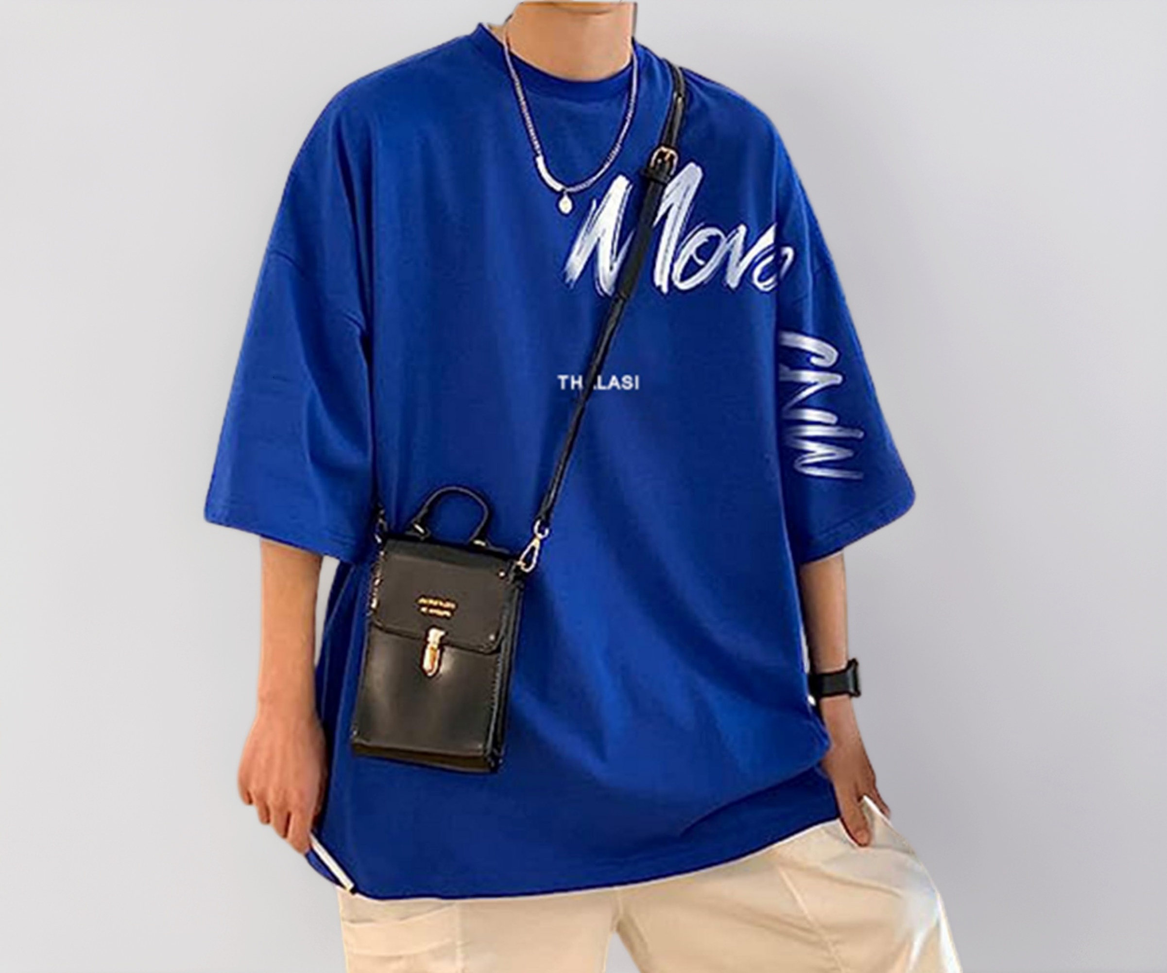 THALASI Blue Oversized T-Shirt for Men - Image 1