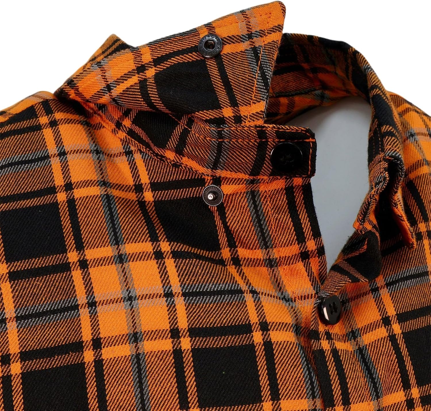 Demons Behind Me The Harvest Orange, Black & Gray Flannel (Hidden Snap Collars) - Image 5