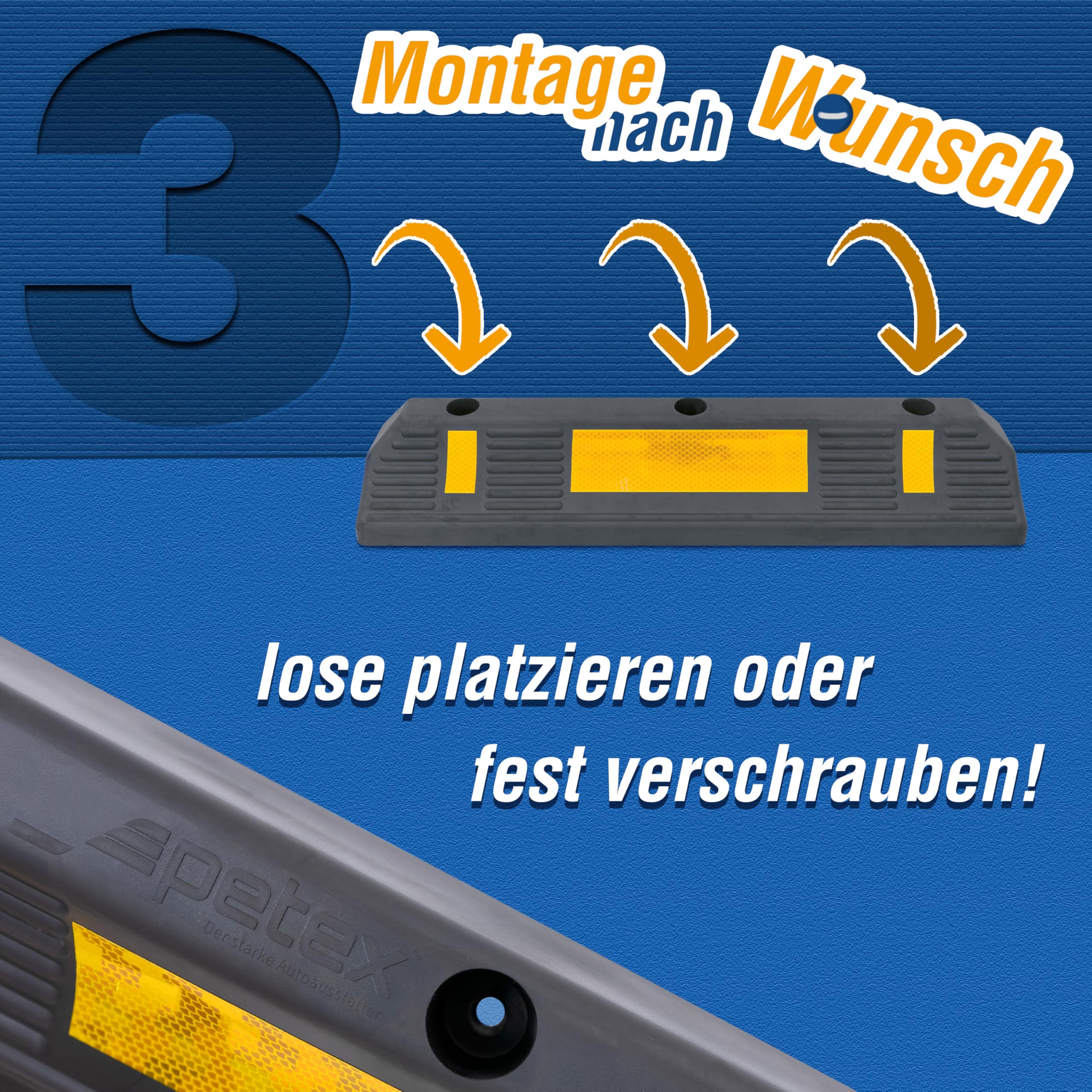 UISEBRT Garagestopper, rijbescherming, wielstop-parkeerbegrenzing van staal, parkeerhulp, wielstopper voor commerciële, privéparkeerplaatsen, parkeerplaatsen en garage, zwart-geel, 60 x 8 x 9,5 cm (2
