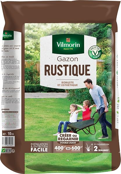 VILMORIN - Gazon Rustique - Robuste et esthétique, 1kg, Vert - 4