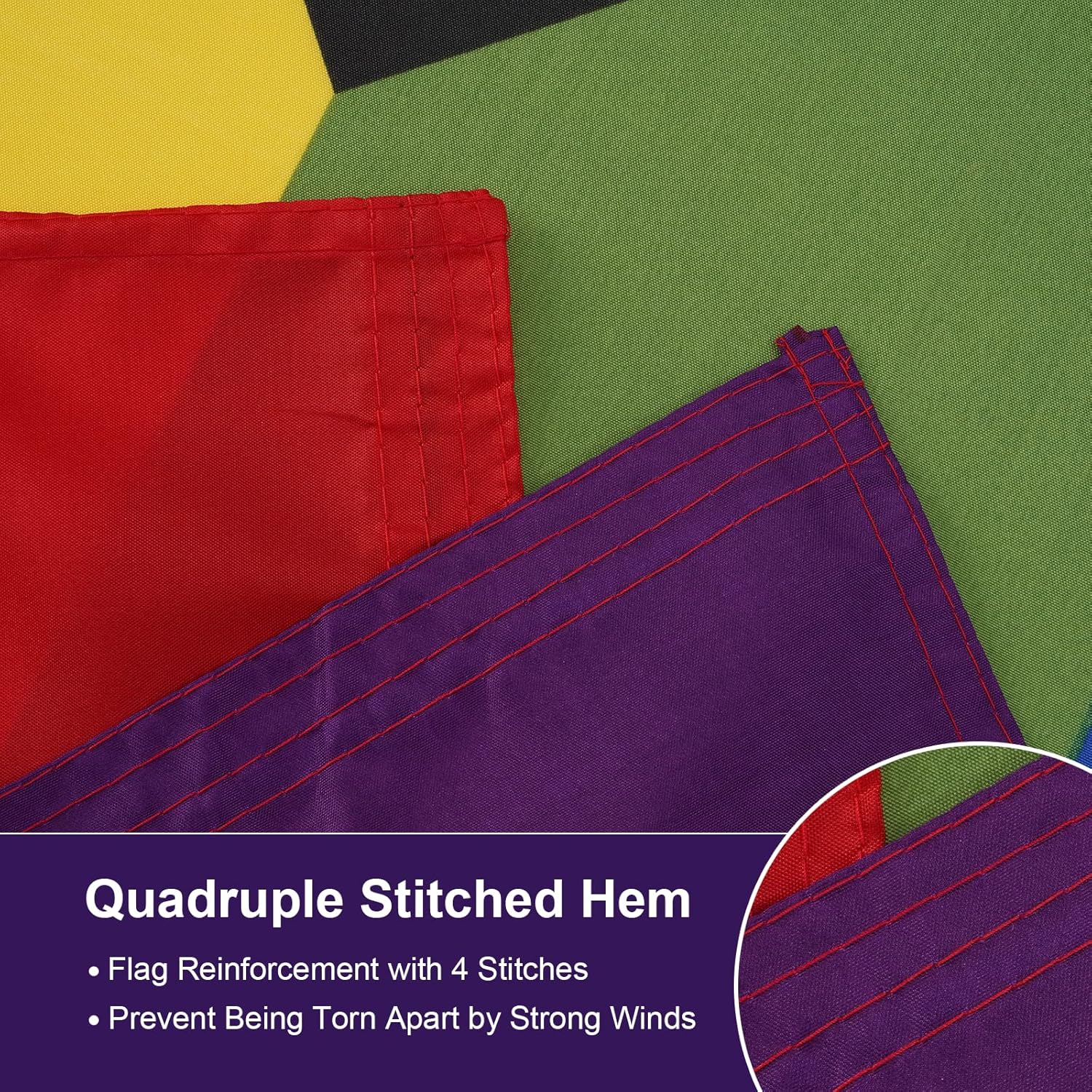 SYII Progress Pride LGBT Flag 5x8 Ft, Rainbow Gay Lesbian Bisexual Transgender Community Flags, Vivid Color LGBTQ Outdoor Banner with 2 Brass Grommets - Image 4