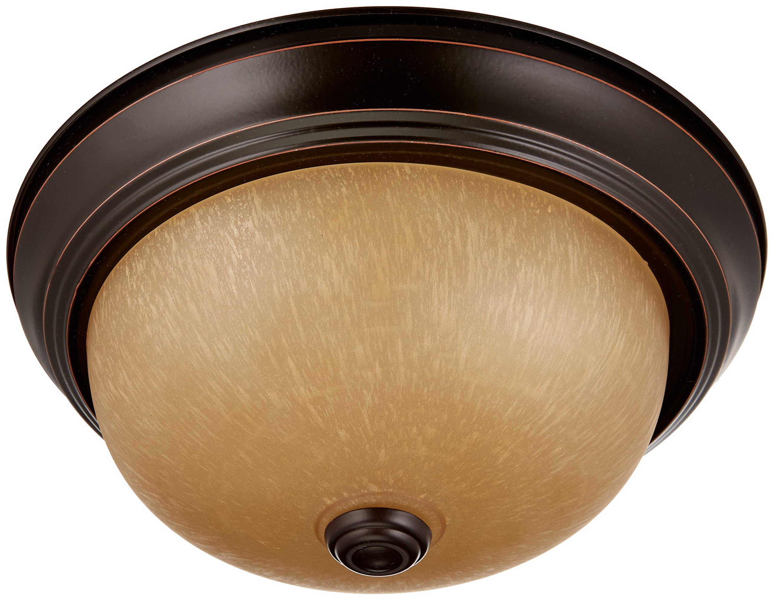 NUVO 60/1255 Flush Mounted Dome Light Fixture, 11", Mahogany Bronze/Champagne Glass