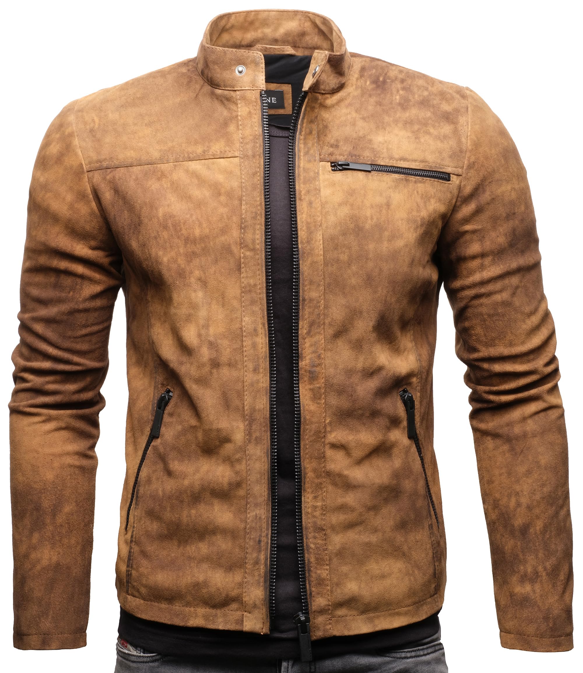 Crone Epic Herren Lederjacke Cleane Basic Leder Jacke in vielen Varianten und Farben