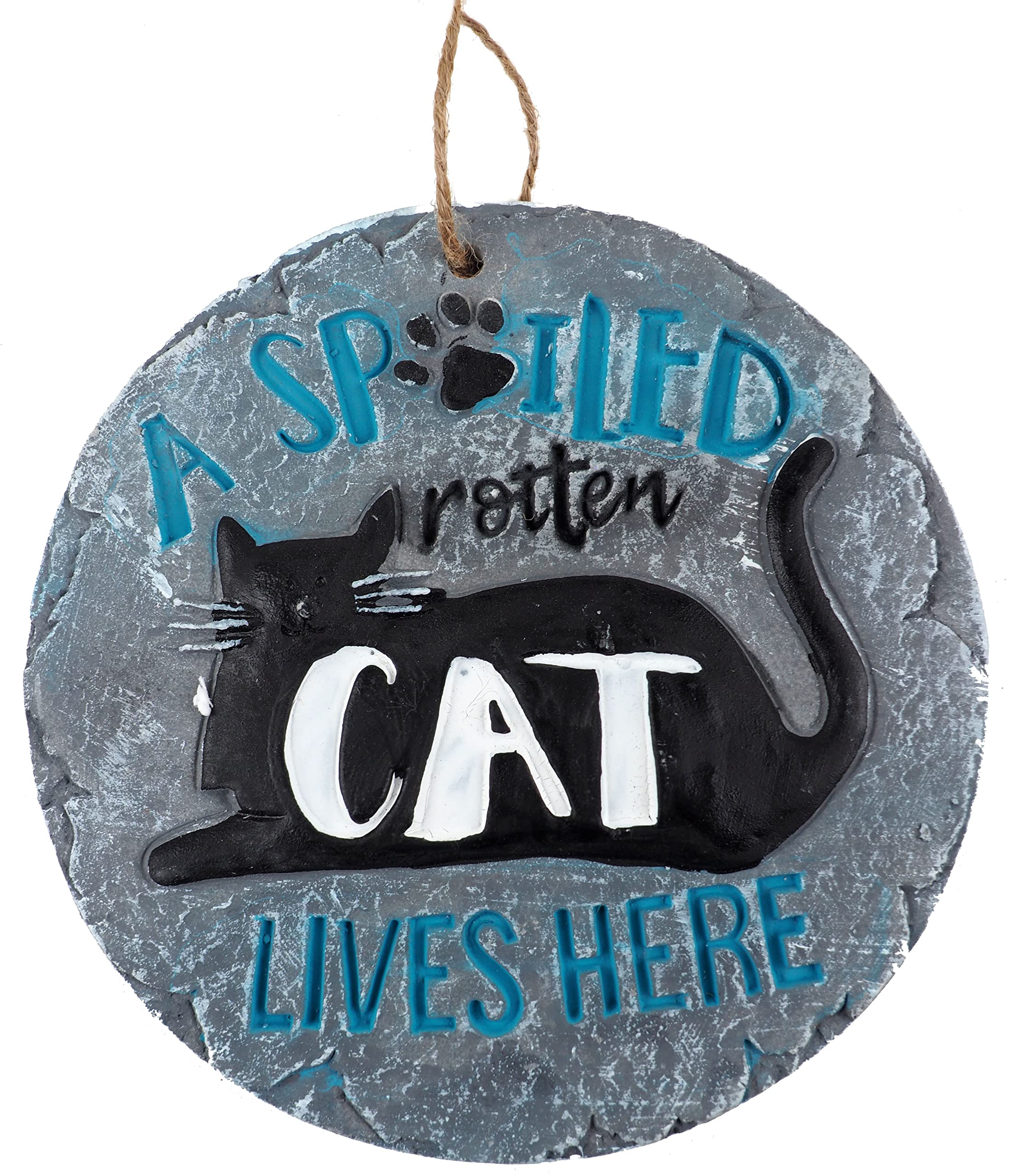 BWG Hanging Garden Quote 16cm Round Plaques - Spoiled Rotten Cat Lives Here