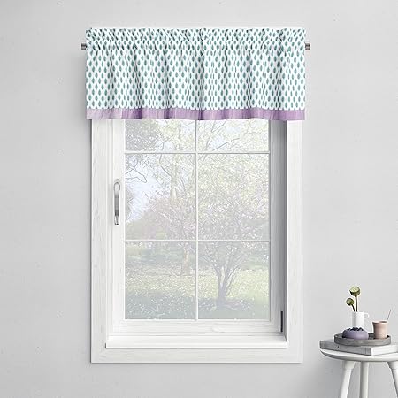 Bacati Isabella Girls Paisley Window Valance, Lilac/Purple/Aqua