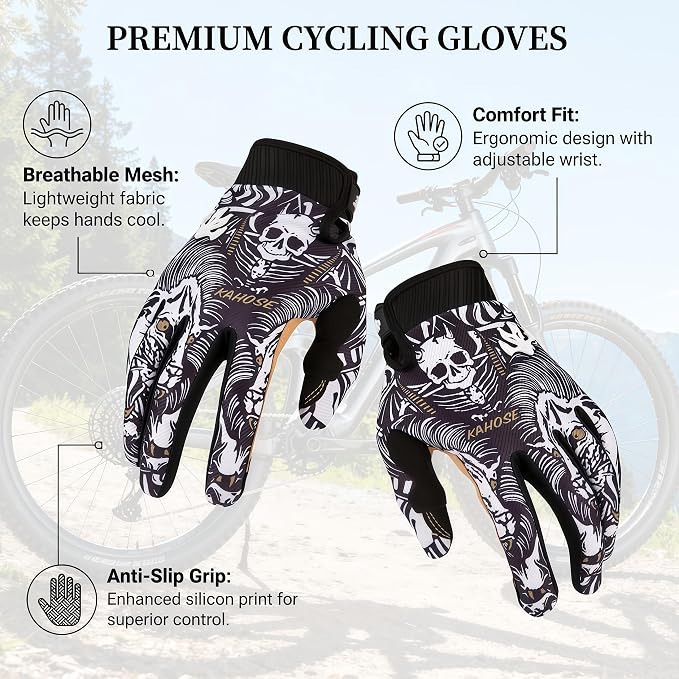 Guantes de ciclismo transpirables y antideslizantes para adultos miniatura 3