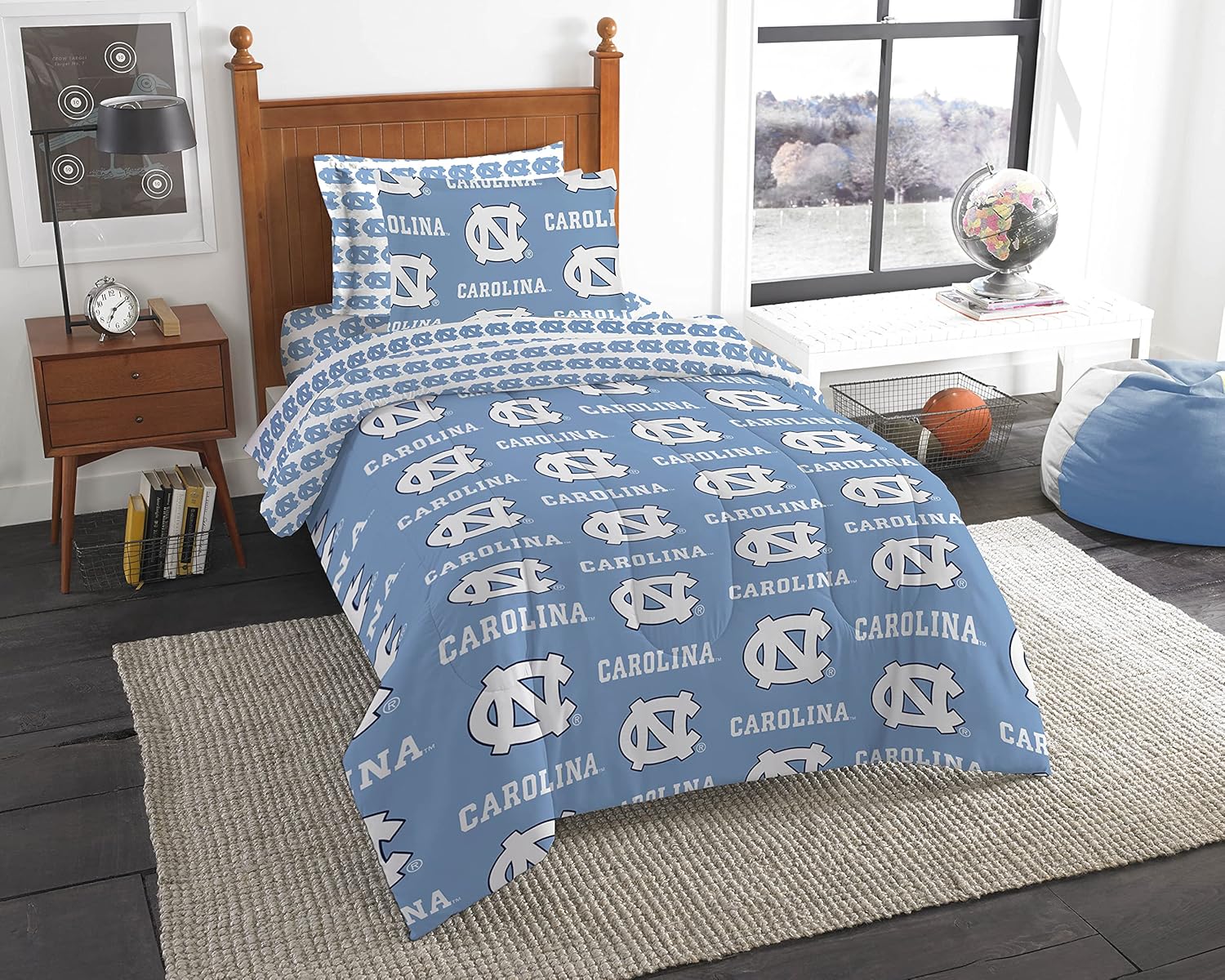Northwest NCAA North Carolina Tar Heels Unisex-Adult Bed in a Bag Set, Twin, Rotary