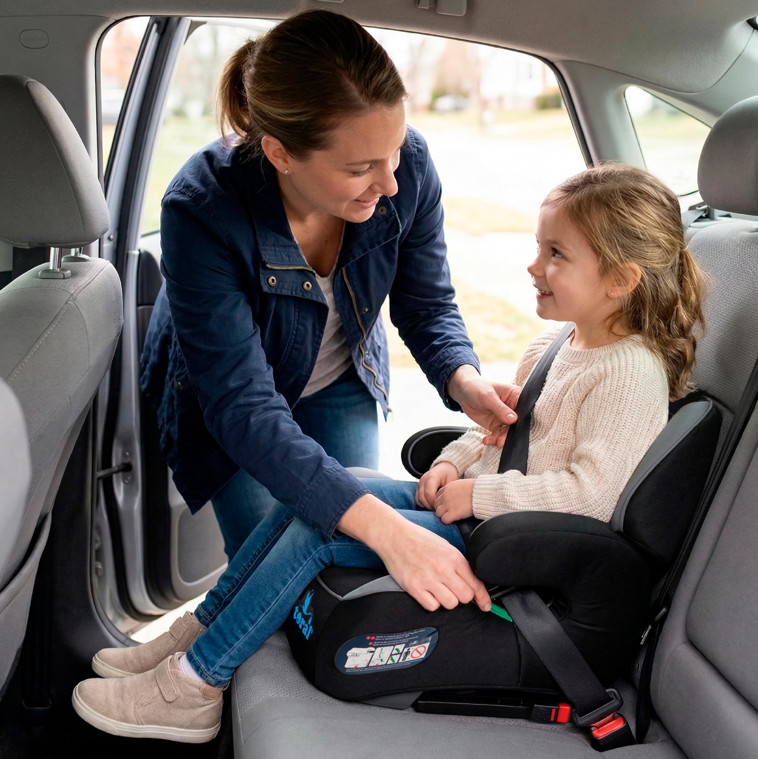 toral - Alzador Coche Niño Isofix i-Size - Asiento Elevador Niño - Se puede utilizar también sin Isofix - Silla Coche grupo 1 2 3 - Modelo Monza Negro — view 2