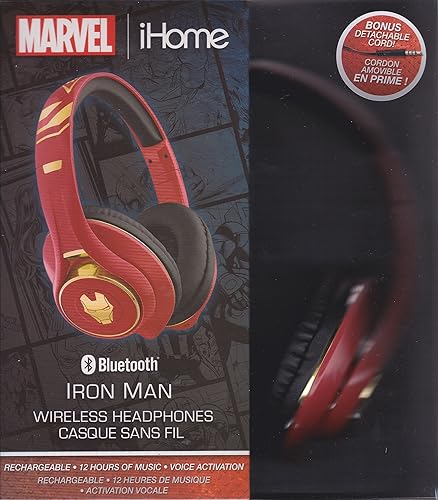 Miniatura 3 de eKids Iron Man - Auriculares Bluetooth con micrófono de activación por voz y cable auxiliar adicional (Iron Man) (Vi-B90IM.FXv7)