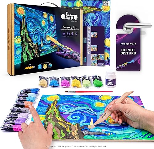 OKTO Kit de arte Starry Night  Arte y manualidades, pintura de bricolaje con kit de arcilla de modelado para pintar  Kits de pintura para adultos