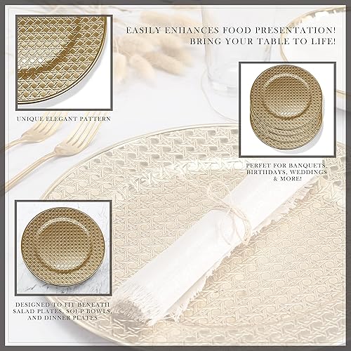 Miniatura 4 de American Atelier Plato de carga grande de 13 pulgadas decorativo de polímero de alta calidad para el hogar y comedor profesional perfecto para