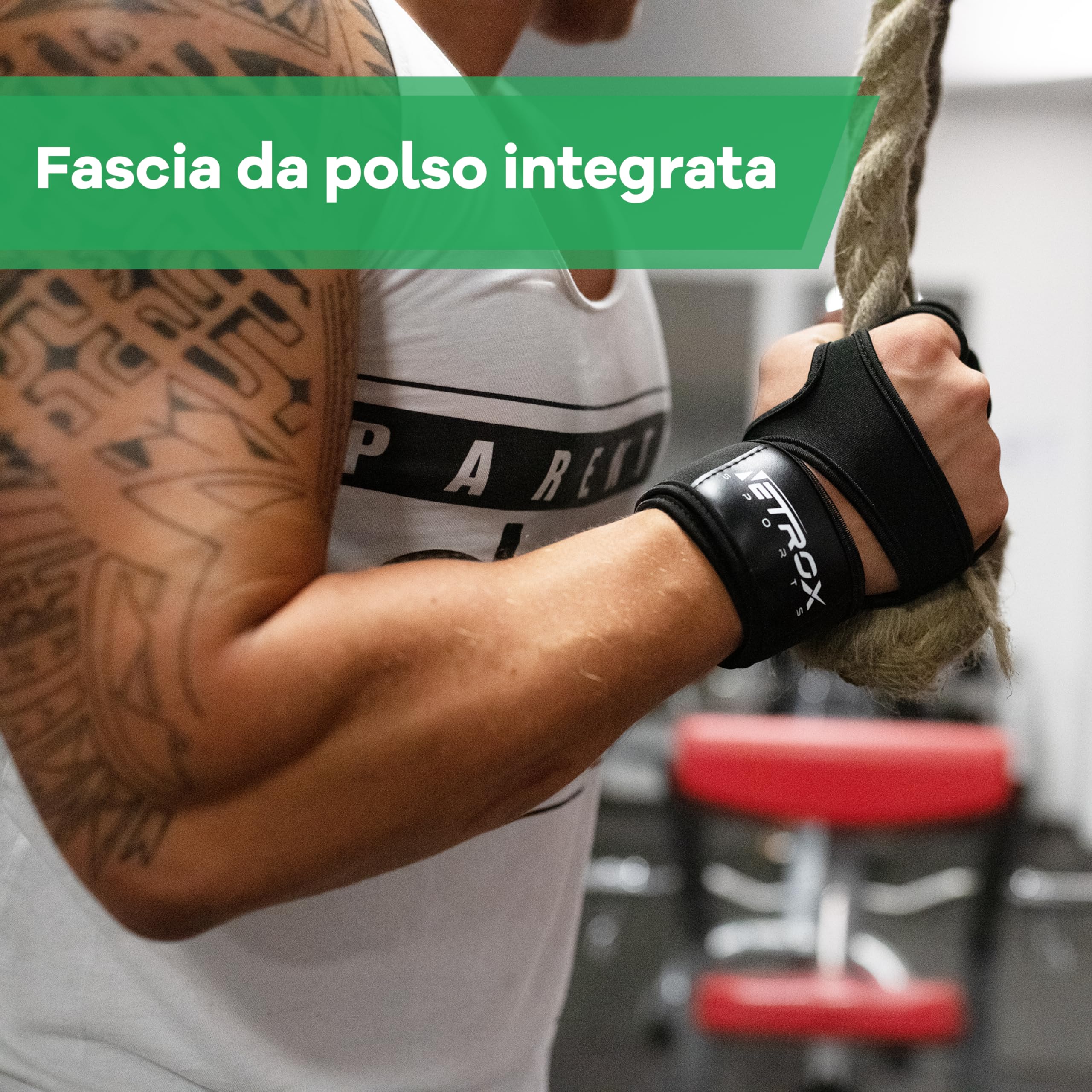 NetroxSports Guanti Palestra Uomo Donna 40cm Polsini Antiscivolo Traspirante Fitness Gym Gloves