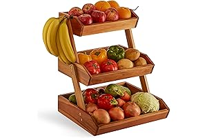 Acacia 3 Tier Space-Saving Fruit Basket