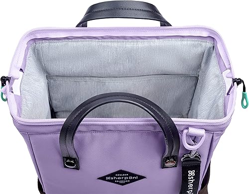 Miniatura 6 de Sherpani Mochila convertible, mochila de viaje, bolsa cruzada para mujer, mochila para laptop, se adapta a portátiles de 13 pulgadas, Lavanda