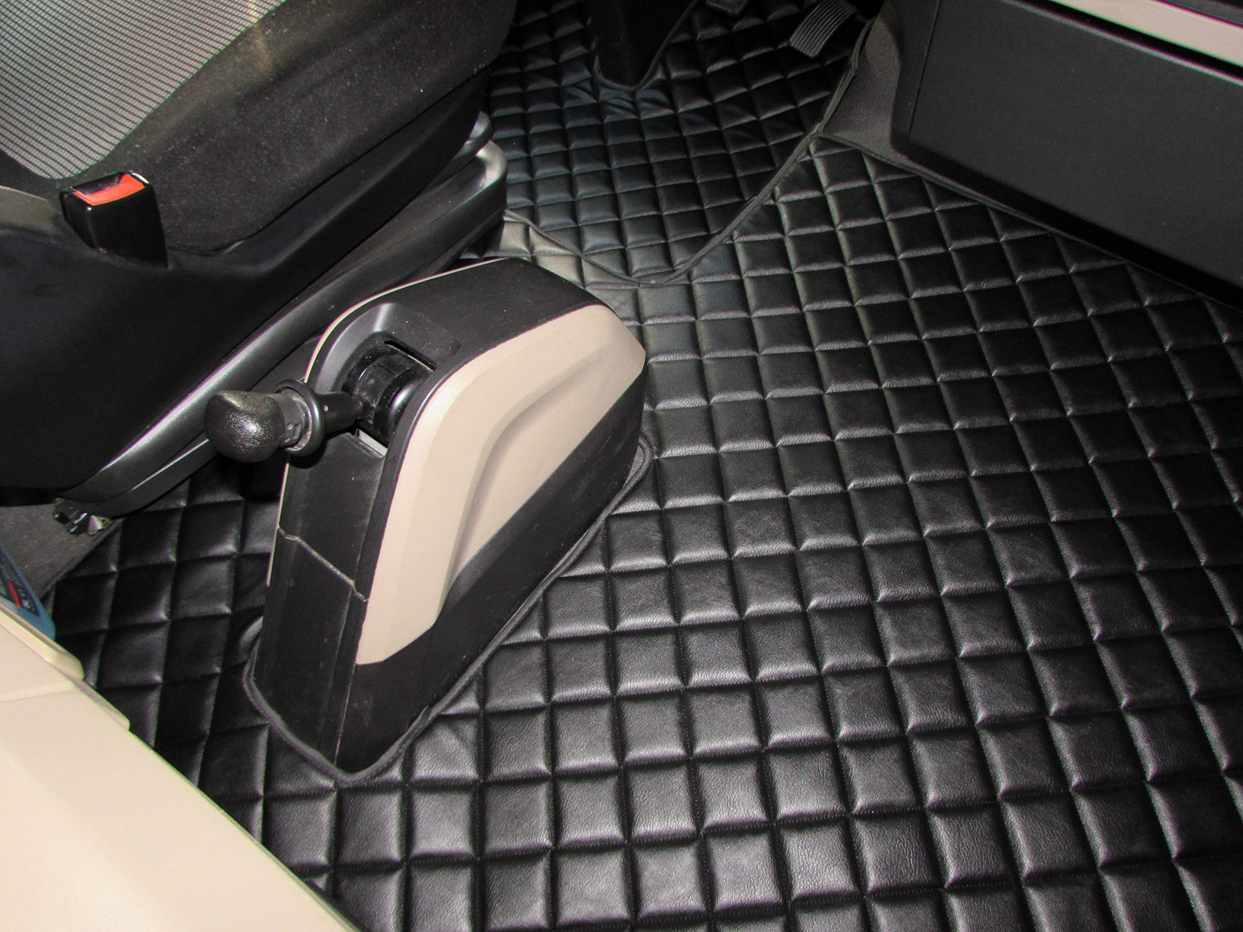 Tappetini per camion compatibili con MAN TGX 2020+ tappetino per piedi (materiale nero, fili beige