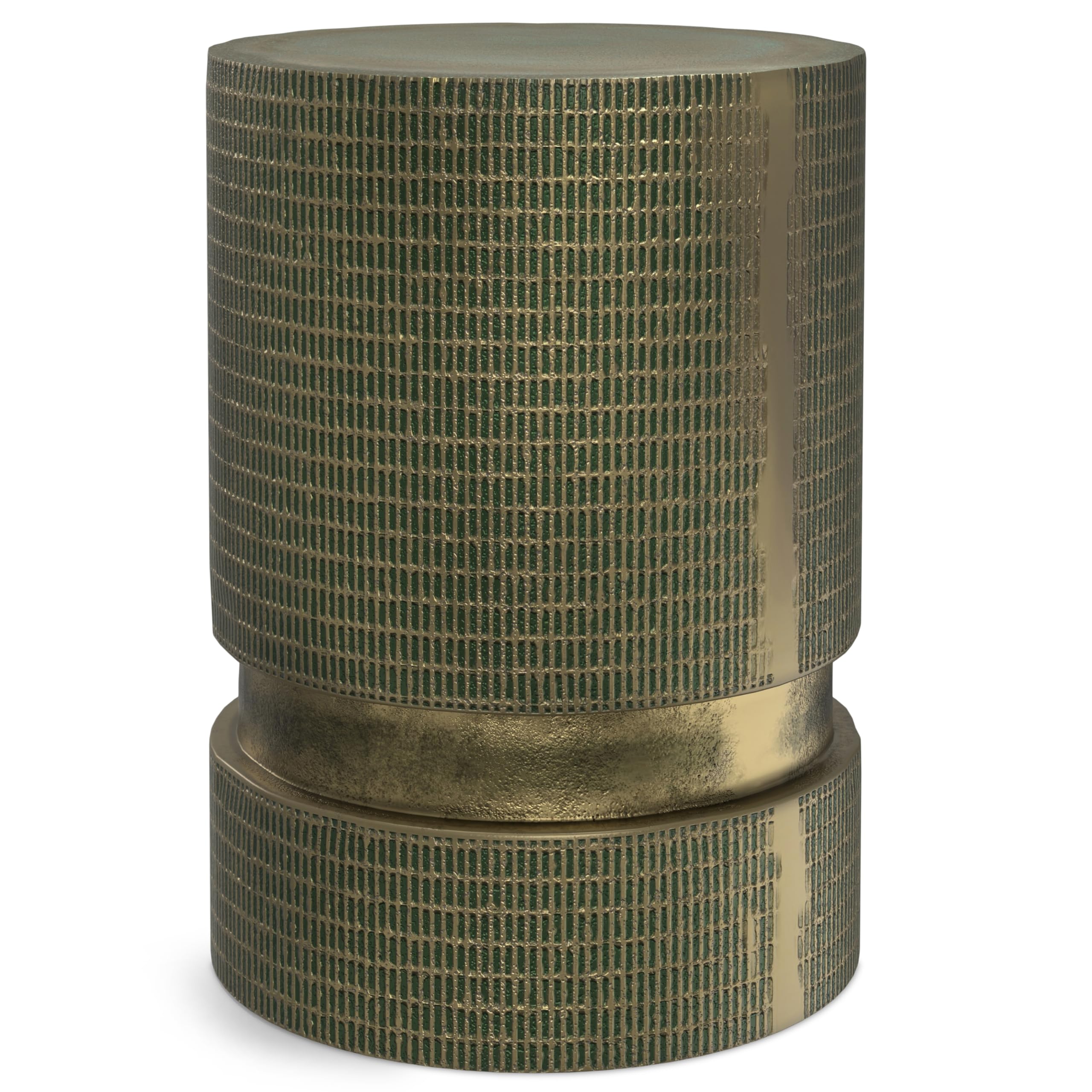 SIMPLIHOME Jalen Metal Side Table in Light Green Patina, 12.5-inch, Cast Aluminum Accent Table for Living Room, Bedroom, Entryway