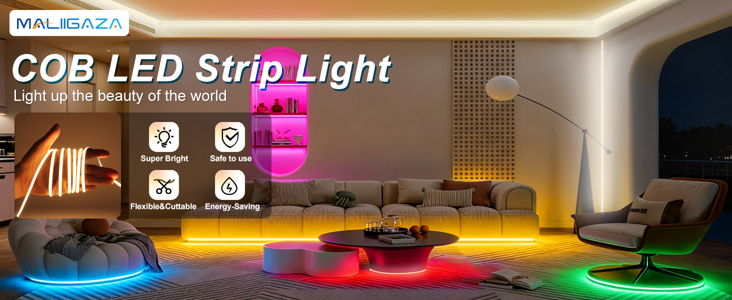 Amazon.com: MALIIGAZA 3mm COB Strip Light, DC 12V Red 16.4ft