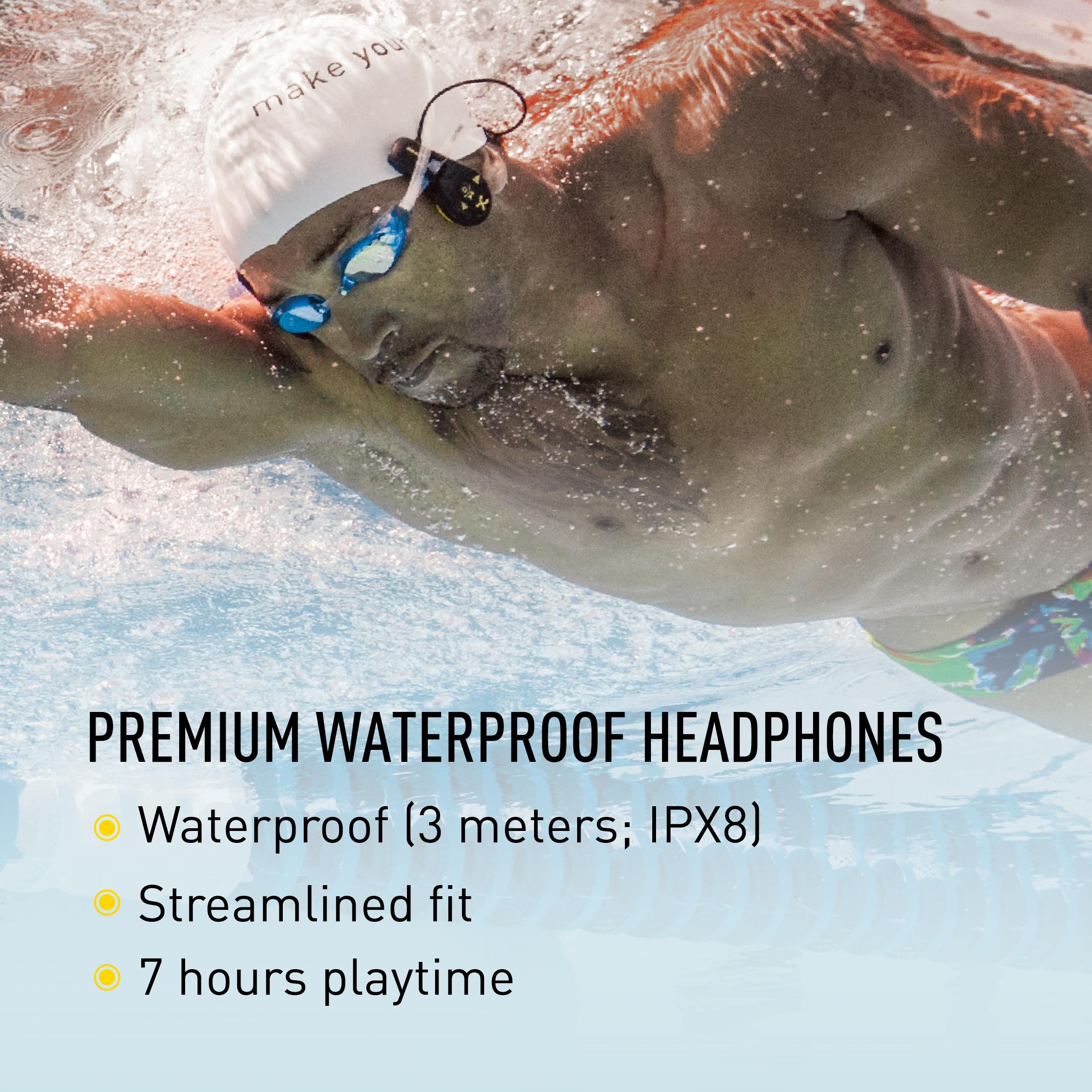 (未使用･未開封品)　FINIS Duo 水中骨伝導MP3プレーヤー One Size df5ndr3 FINIS Duo Underwater MP3 Player Black/Acid Green, Goggles