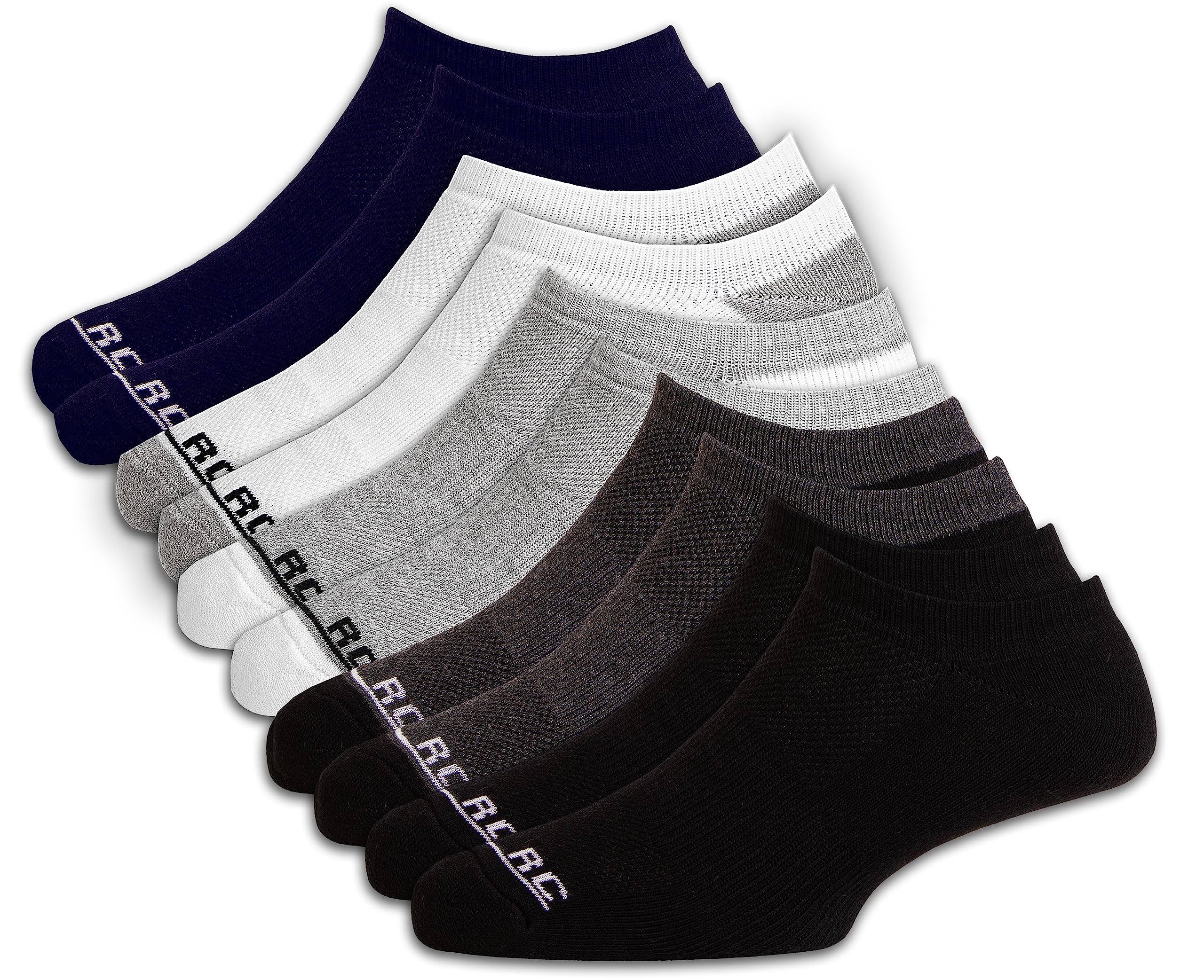 Men No Show Ankle Socks for Men, Cushioned Towel Low Cut Casual & Sports Cotton Unisex Socks, Pack of 5 Pairs, Short Non/Anti-Slip Invisible Socks with Mesh Ventilation, Free Size