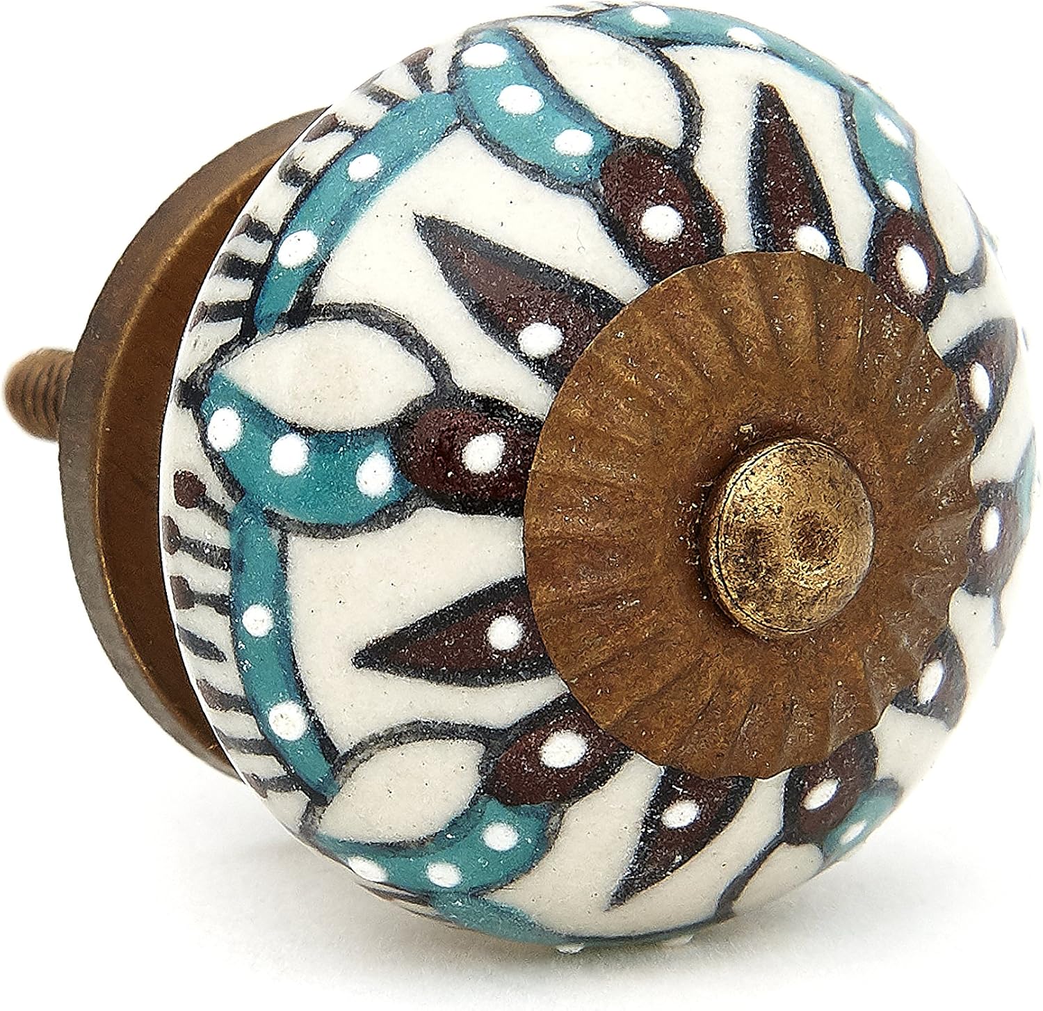 Edelweiss Flower Ceramic Knob Pull for Dresser, Desks, Drawers