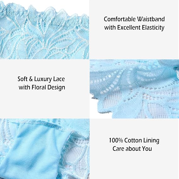 Women's Lace Panties, Soft Stretch Cute Boyshorts Panties, Sexy Cheeky Underwear, Multipacks