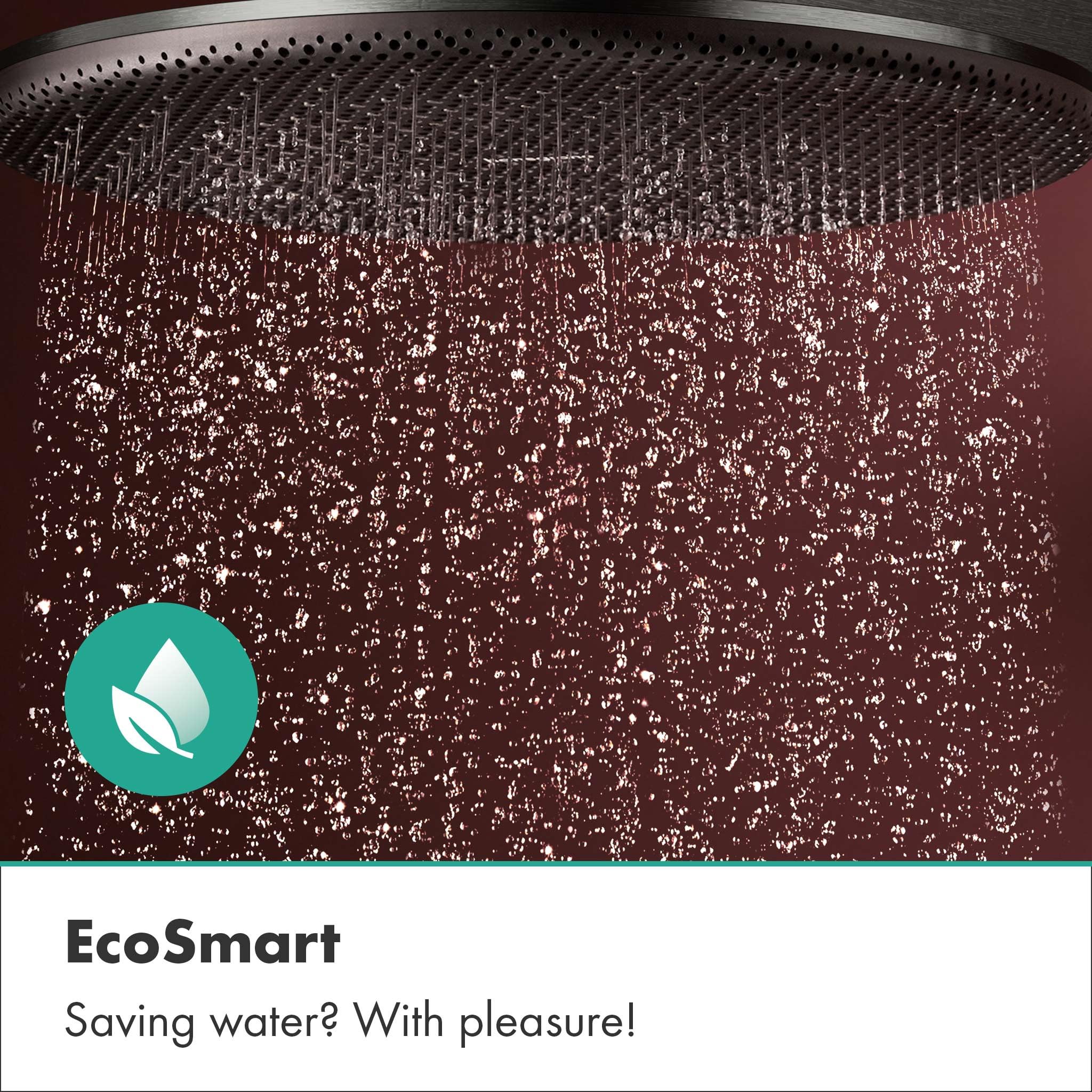 hansgrohe Raindance Alive S Puro - wassersparendes Duschsystem (EcoSmart) mit Thermostat, Regendusche mit Armatur, Handbrause, Schlauch, Brausestange und Kopfbrause, Brushed Black Chrome, 24593340