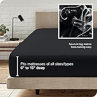 Vista 122 de Bare Home - Sábana bajera de microfibra 1800 muy suave y duradera, para colchones altos tamaño individual, color gris pardo