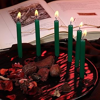 PROSPERRO LUMO by Parkash Wax Candles Chime Candles Set of 20 | Ritual Spell Candle | Unscented (Green)