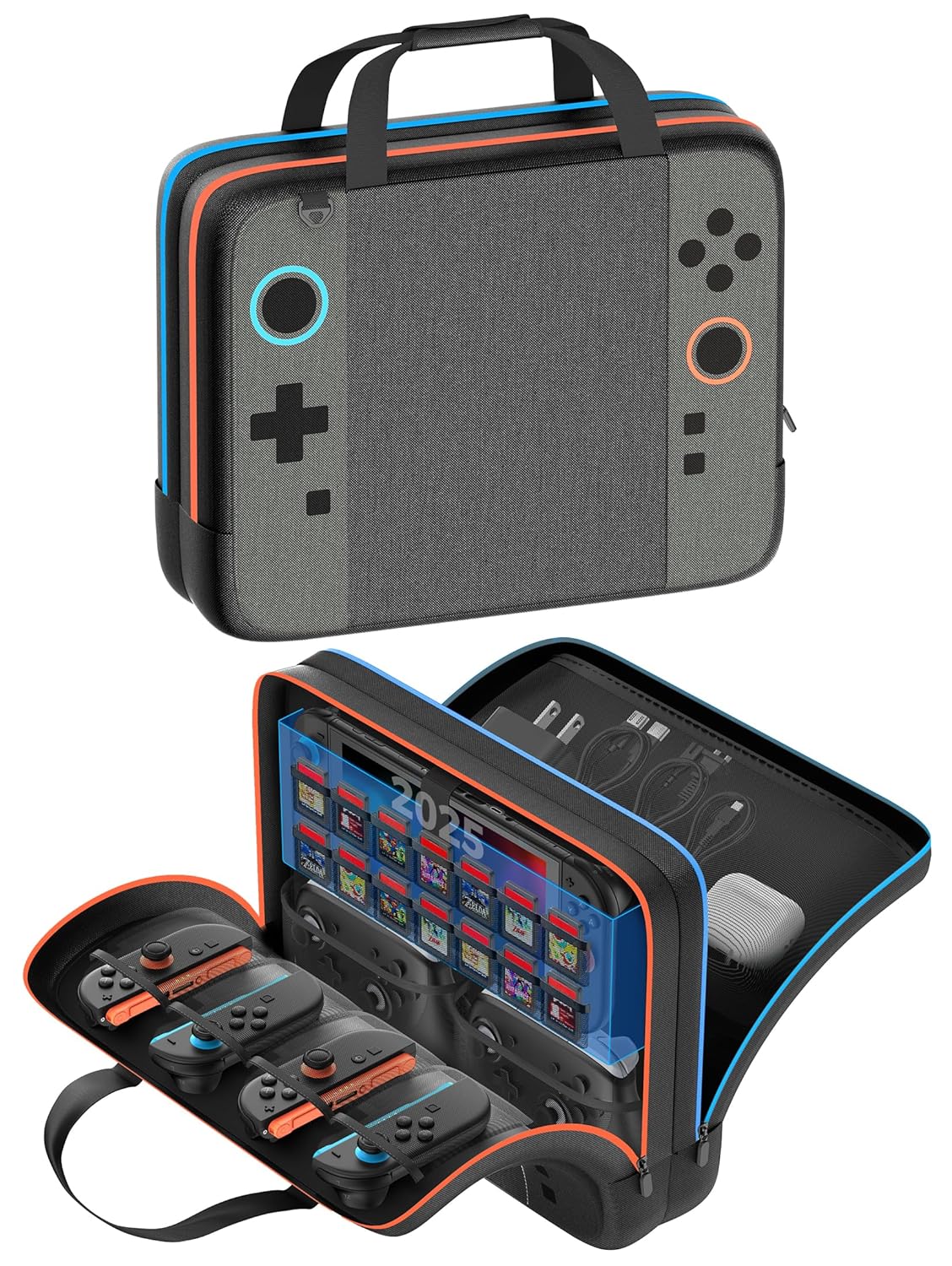 Switch 2 Bag,Switch 2 Travel Case for Nintendo 2 Console & OLED - Hard Shell Protective Storage Bag Carrying Case for Pro Controller, Dock, Joycon, Charger, Cables,14 Game Card Slots, Accessories