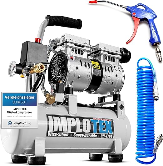 IMPLOTEX Compresor de aire comprimido silencioso (480 W, 48 dB, sin