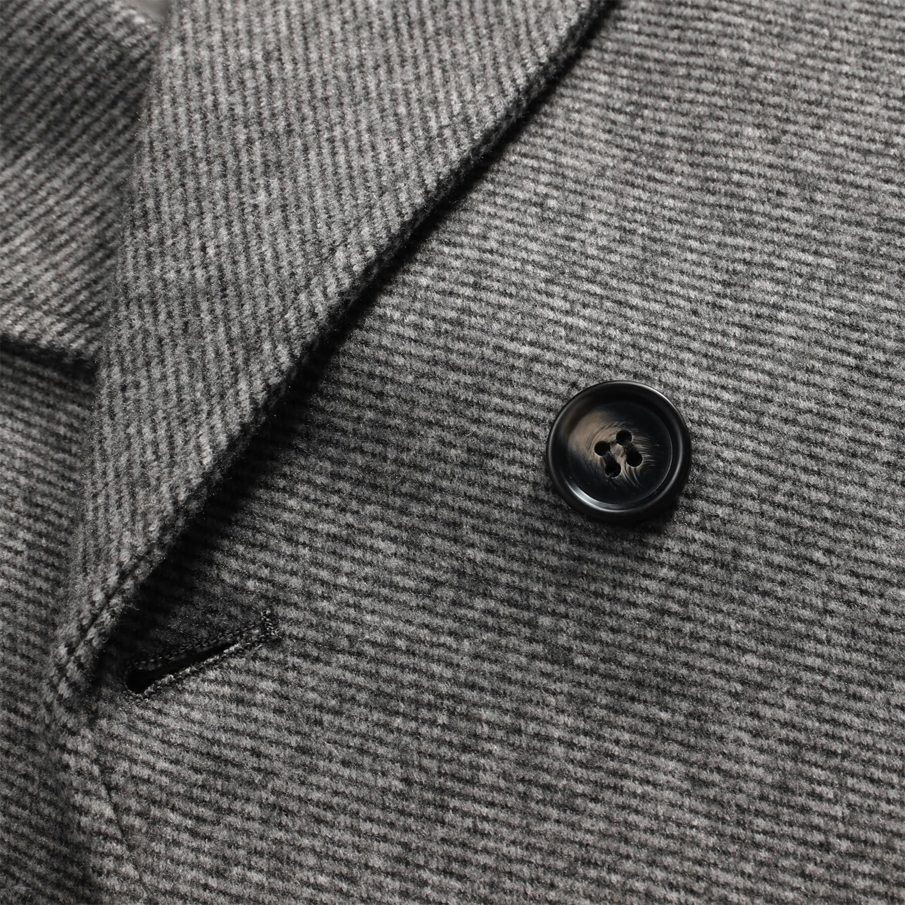 Allthemen Cappotto Invernale da Uomo Caldo Trench Doppiopetto in Tweed a Spina di Pesce Cappotto in Misto Lana con Colletto a Tacca