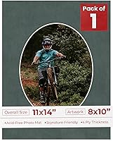 Vista 116 de Tapete de 11 x 14 pulgadas, corte biselado para fotos de 8 x 10 pulgadas, diseño de ante beige precortado, apertura de tablero ovalado, sin ácidos