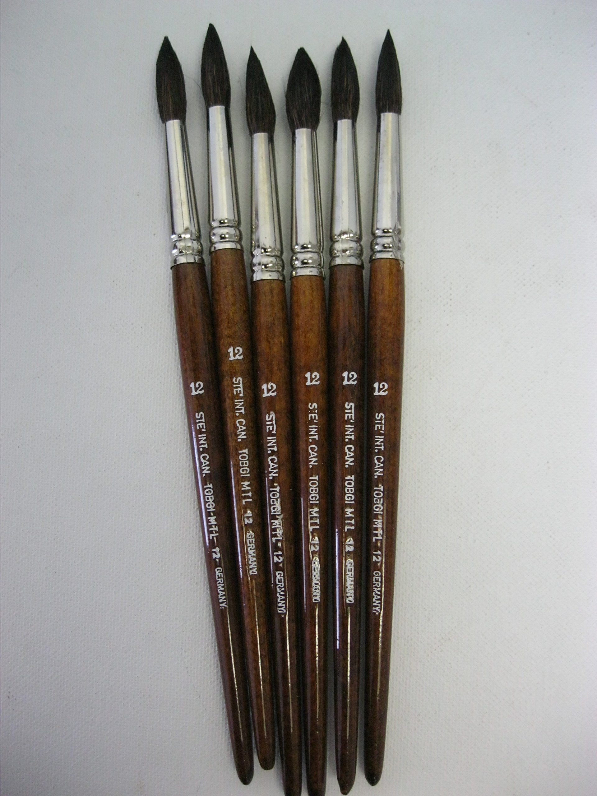 6 PCS Water Color Brushes Round Sizes #12