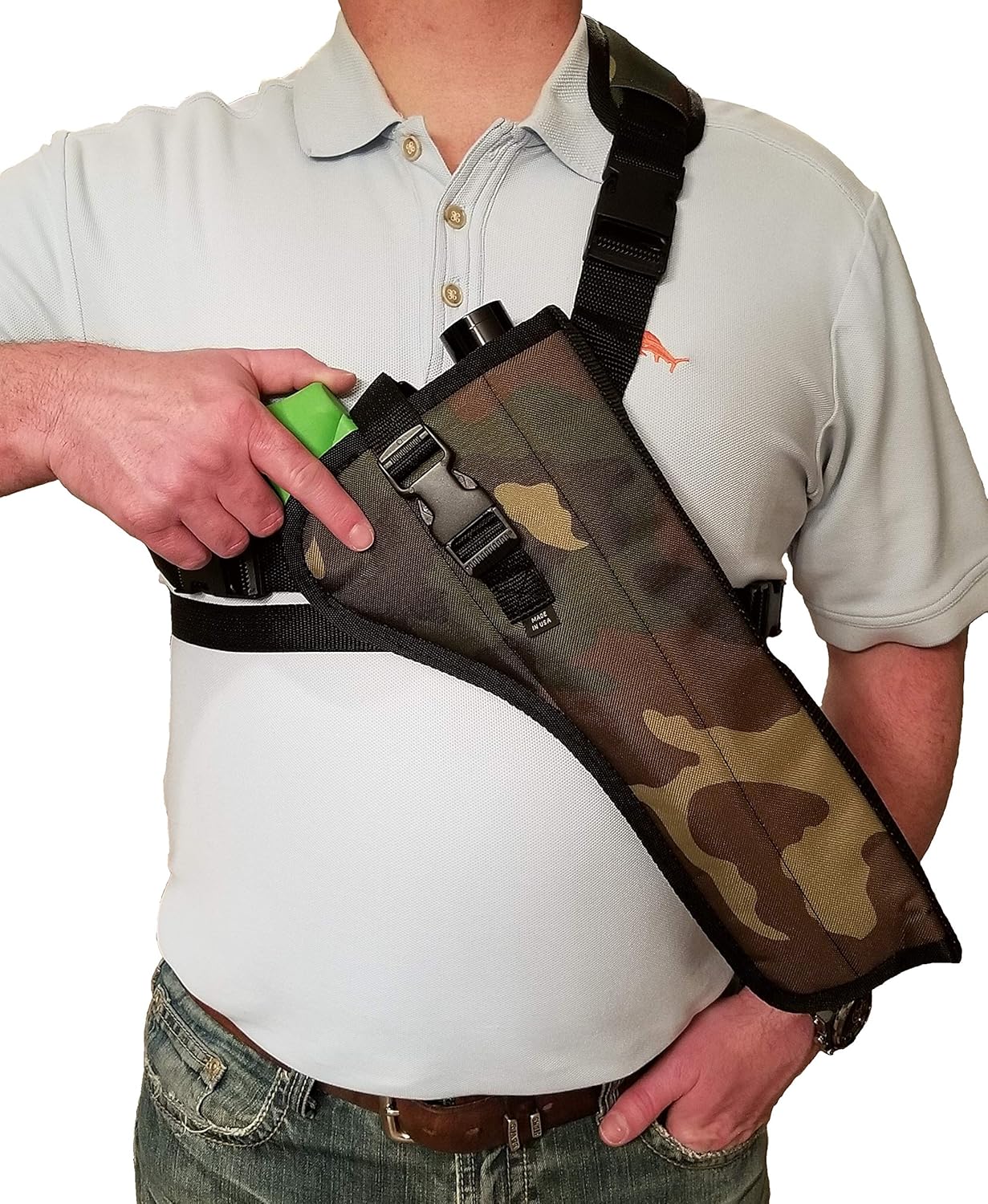 Chest/Shoulder Gun Holster | Fits S&W Model 629 Magnum/Stealth Hunter 44 Mag Revolvers with Smaller Scope in 7.5" Barrel Lengths